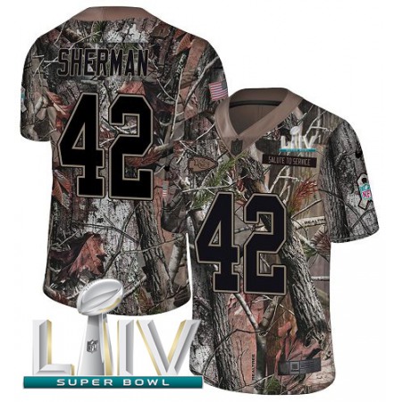 Nike Chiefs #42 Anthony Sherman Camo Super Bowl LIV 2020 Youth Stitched NFL Limited Rush Realtree Jersey