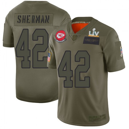 Nike Chiefs #42 Anthony Sherman Camo Youth Super Bowl LV Bound Stitched NFL Limited 2019 Salute To Service Jersey