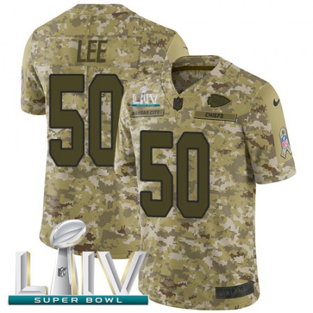 Nike Chiefs #50 Darron Lee Camo Super Bowl LIV 2020 Youth Stitched NFL Limited 2018 Salute To Service Jersey