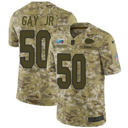Nike Chiefs #50 Willie Gay Jr. Camo Super Bowl LVII Patch Youth Stitched NFL Limited 2018 Salute To Service Jersey
