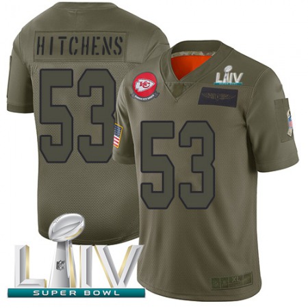 Nike Chiefs #53 Anthony Hitchens Camo Super Bowl LIV 2020 Youth Stitched NFL Limited 2019 Salute To Service Jersey