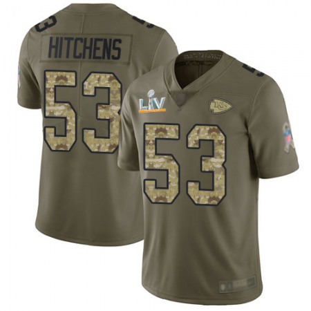 Nike Chiefs #53 Anthony Hitchens Olive/Camo Youth Super Bowl LV Bound Stitched NFL Limited 2017 Salute To Service Jersey