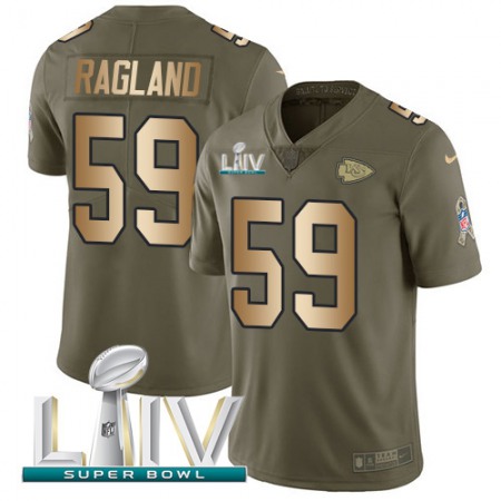 Nike Chiefs #59 Reggie Ragland Olive/Gold Super Bowl LIV 2020 Youth Stitched NFL Limited 2017 Salute To Service Jersey