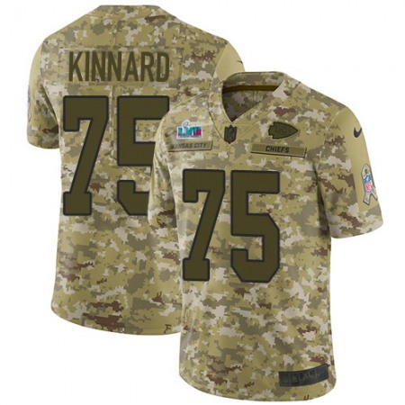 Nike Chiefs #75 Darian Kinnard Camo Super Bowl LVII Patch Youth Stitched NFL Limited 2018 Salute To Service Jersey