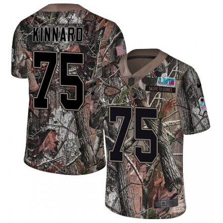Nike Chiefs #75 Darian Kinnard Camo Super Bowl LVII Patch Youth Stitched NFL Limited Rush Realtree Jersey