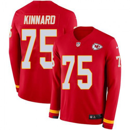 Nike Chiefs #75 Darian Kinnard Red Team Color Youth Stitched NFL Limited Therma Long Sleeve Jersey