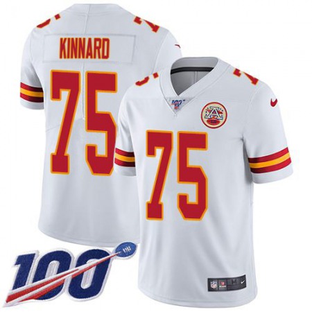 Nike Chiefs #75 Darian Kinnard White Youth Stitched NFL 100th Season Vapor Limited Jersey