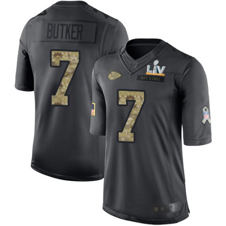 Nike Chiefs #7 Harrison Butker Black Youth Super Bowl LV Bound Stitched NFL Limited 2016 Salute to Service Jersey