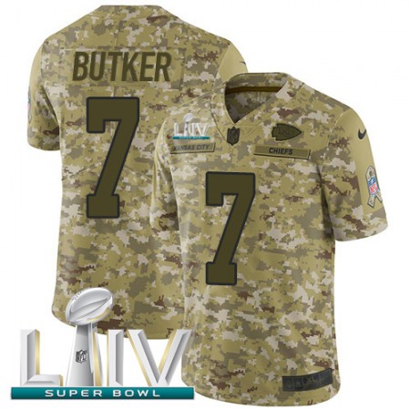Nike Chiefs #7 Harrison Butker Camo Super Bowl LIV 2020 Youth Stitched NFL Limited 2018 Salute To Service Jersey