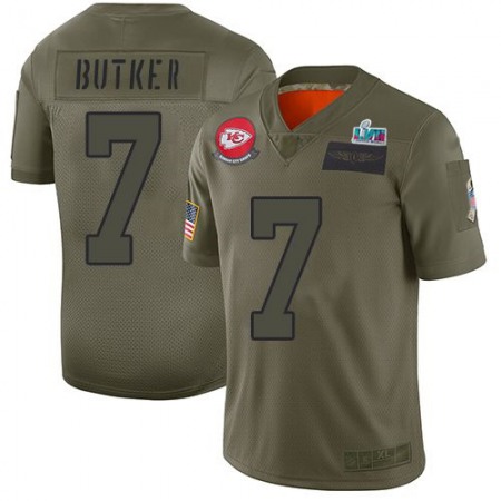 Nike Chiefs #7 Harrison Butker Camo Super Bowl LVII Patch Youth Stitched NFL Limited 2019 Salute To Service Jersey
