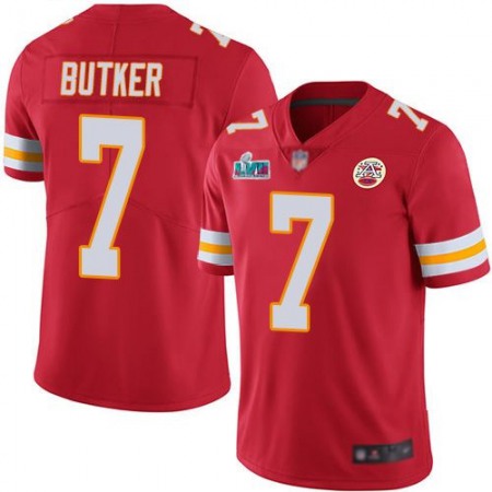Nike Chiefs #7 Harrison Butker Red Team Color Super Bowl LVII Patch Youth Stitched NFL Vapor Untouchable Limited Jersey
