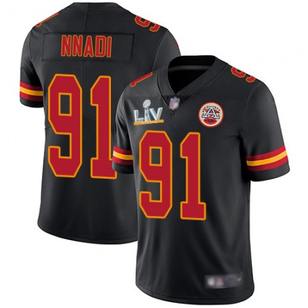 Nike Chiefs #91 Derrick Nnadi Black Youth Super Bowl LV Bound Stitched NFL Limited Rush Jersey