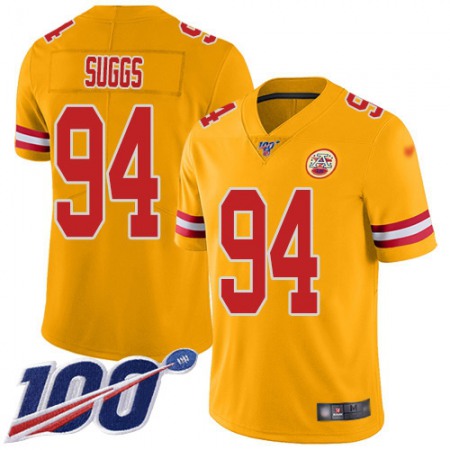 Nike Chiefs #94 Terrell Suggs Gold Youth Stitched NFL Limited Inverted Legend 100th Season Jersey