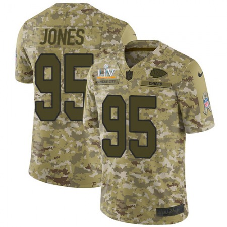 Nike Chiefs #95 Chris Jones Camo Youth Super Bowl LV Bound Stitched NFL Limited 2018 Salute To Service Jersey