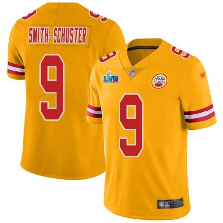 Nike Chiefs #9 JuJu Smith-Schuster Gold Super Bowl LVII Patch Youth Stitched NFL Limited Inverted Legend Jersey