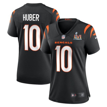 Cincinnati Bengals #10 Kevin Huber White Super Bowl LVI Patch Nike Women's Game Jersey
