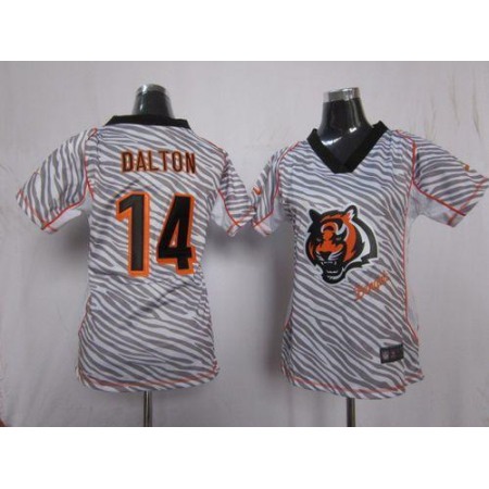 Nike Bengals #14 Andy Dalton Zebra Women's Stitched NFL Elite Jersey