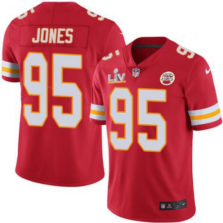 Nike Chiefs #95 Chris Jones Red Team Color Youth Super Bowl LV Bound Stitched NFL Vapor Untouchable Limited Jersey