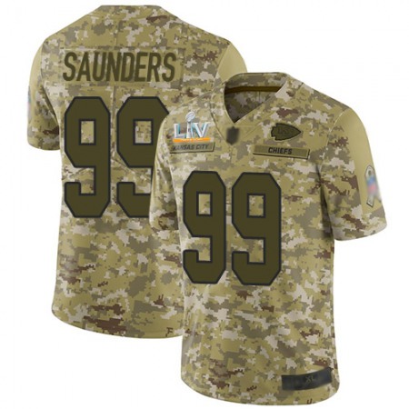 Nike Chiefs #99 Khalen Saunders Camo Youth Super Bowl LV Bound Stitched NFL Limited 2018 Salute To Service Jersey