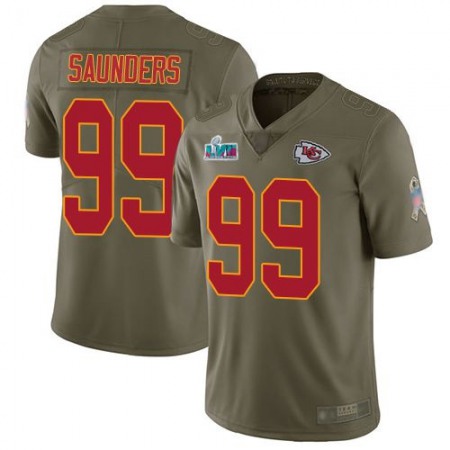 Nike Chiefs #99 Khalen Saunders Olive Super Bowl LVII Patch Youth Stitched NFL Limited 2017 Salute To Service Jersey
