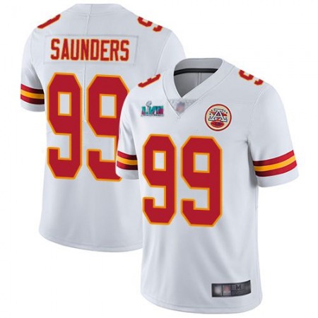 Nike Chiefs #99 Khalen Saunders White Super Bowl LVII Patch Youth Stitched NFL Vapor Untouchable Limited Jersey