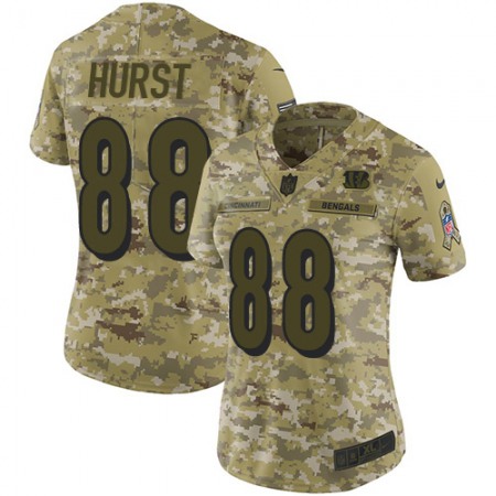 Nike Bengals #88 Hayden Hurst Camo Women's Stitched NFL Limited 2018 Salute To Service Jersey