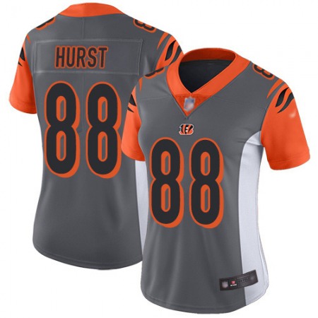 Nike Bengals #88 Hayden Hurst Silver Women's Stitched NFL Limited Inverted Legend Jersey