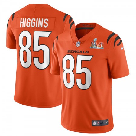 Cincinnati Bengals #85 Tee Higgins Orange Super Bowl LVI Patch Youth Nike Alternate Vapor Limited Jersey