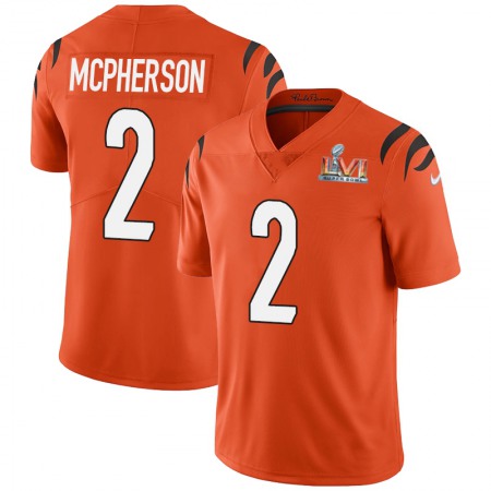 Cincinnati Bengals ##2 Evan McPherson Orange Super Bowl LVI Patch Youth Nike Alternate Vapor Limited Jersey