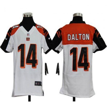 Nike Bengals #14 Andy Dalton White Youth Stitched NFL Elite Jersey