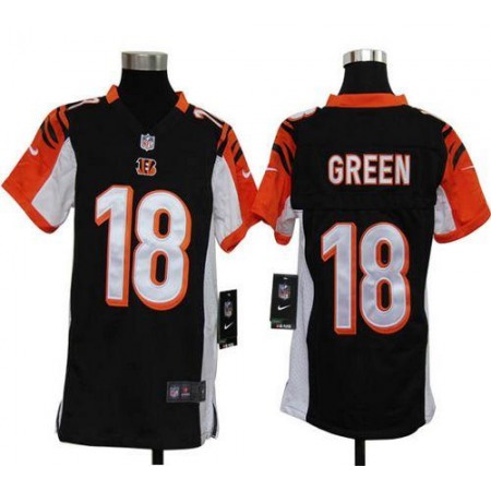 Nike Bengals #18 A.J. Green Black Team Color Youth Stitched NFL Elite Jersey