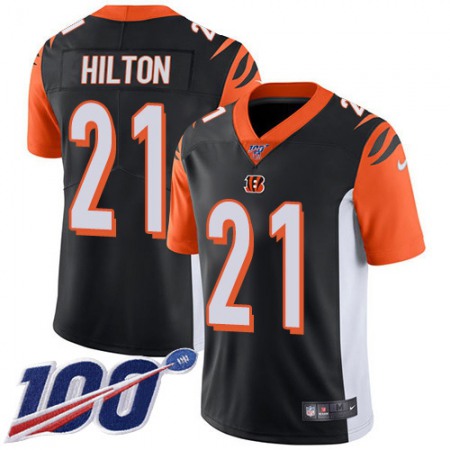 Nike Bengals #21 Mike Hilton Black Team Color Youth Stitched NFL 100th Season Vapor Untouchable Limited Jersey