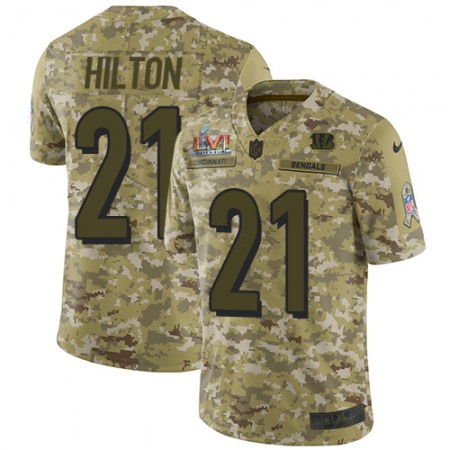 Nike Bengals #21 Mike Hilton Camo Super Bowl LVI Patch Youth Stitched NFL Limited 2018 Salute To Service Jersey