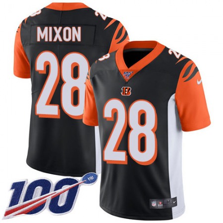 Nike Bengals #28 Joe Mixon Black Team Color Youth Stitched NFL 100th Season Vapor Limited Jersey