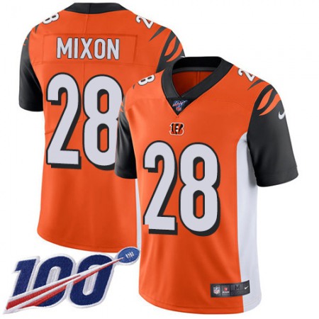 Nike Bengals #28 Joe Mixon Orange Alternate Youth Stitched NFL 100th Season Vapor Limited Jersey
