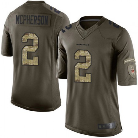 Nike Bengals #2 Evan McPherson Green Youth Stitched NFL Limited 2015 Salute to Service Jersey