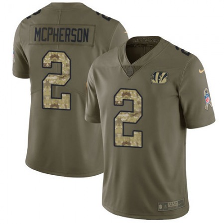 Nike Bengals #2 Evan McPherson Olive/Camo Youth Stitched NFL Limited 2017 Salute To Service Jersey