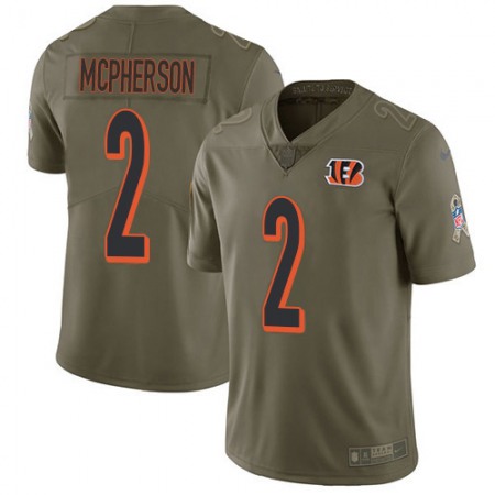 Nike Bengals #2 Evan McPherson Olive Youth Stitched NFL Limited 2017 Salute To Service Jersey