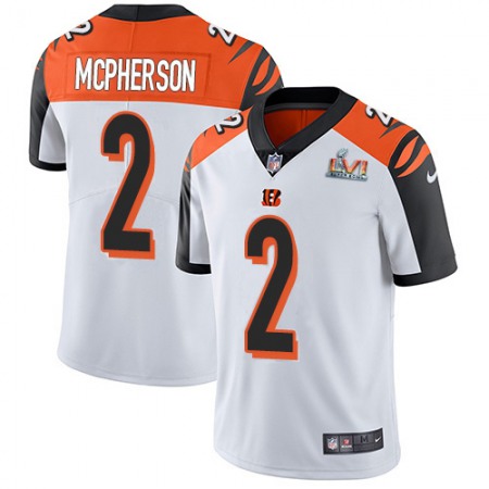 Nike Bengals #2 Evan McPherson White Super Bowl LVI Patch Youth Stitched NFL Vapor Untouchable Limited Jersey