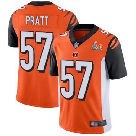 Nike Bengals #57 Germaine Pratt Orange Alternate Super Bowl LVI Patch Youth Stitched NFL Vapor Untouchable Limited Jersey