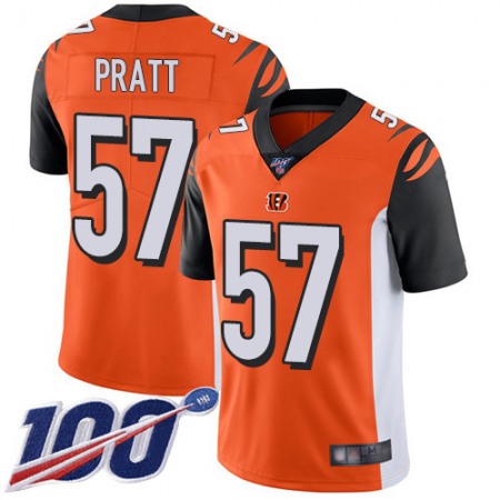 Nike Bengals #57 Germaine Pratt Orange Alternate Youth Stitched NFL 100th Season Vapor Limited Jersey