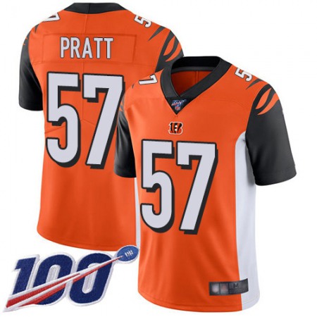 Nike Bengals #57 Germaine Pratt Orange Alternate Youth Stitched NFL 100th Season Vapor Untouchable Limited Jersey