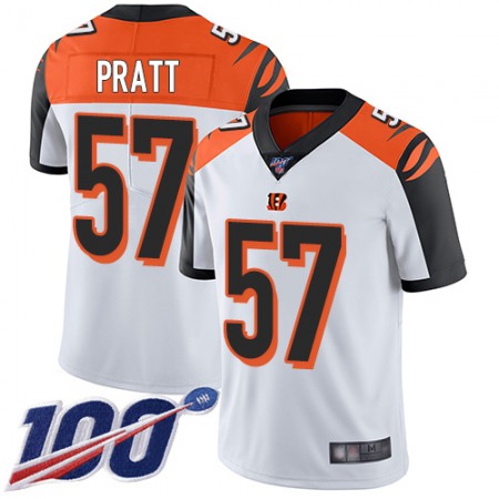 Nike Bengals #57 Germaine Pratt White Youth Stitched NFL 100th Season Vapor Limited Jersey