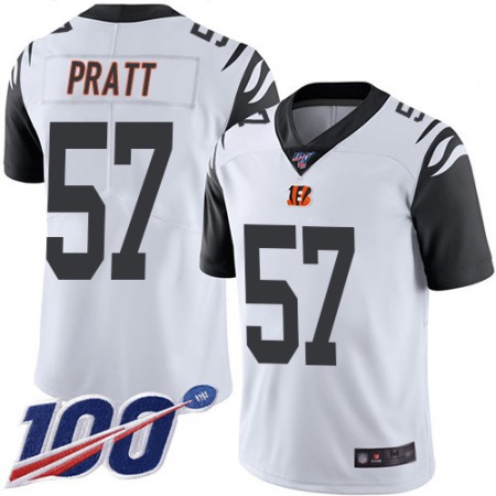 Nike Bengals #57 Germaine Pratt White Youth Stitched NFL Limited Rush 100th Season Jersey