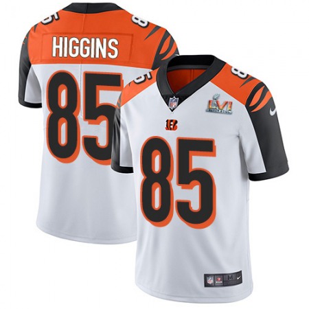 Nike Bengals #85 Tee Higgins White Super Bowl LVI Patch Youth Stitched NFL Vapor Untouchable Limited Jersey