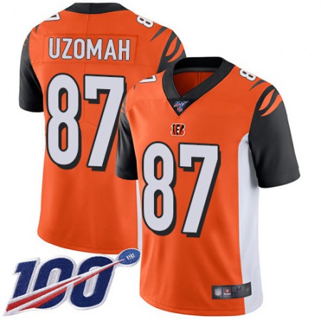 Nike Bengals #87 C.J. Uzomah Orange Alternate Youth Stitched NFL 100th Season Vapor Limited Jersey