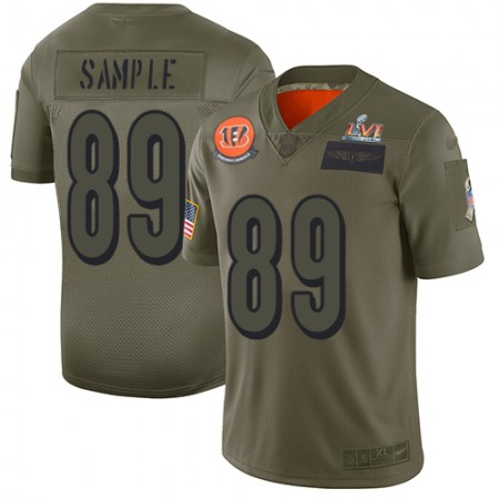 Nike Bengals #89 Drew Sample Camo Super Bowl LVI Patch Youth Stitched NFL Limited 2019 Salute To Service Jersey