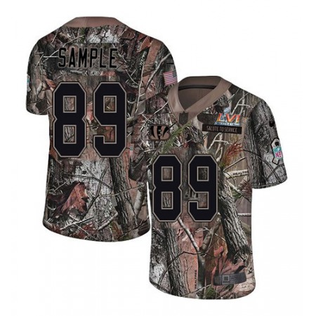 Nike Bengals #89 Drew Sample Camo Super Bowl LVI Patch Youth Stitched NFL Limited Rush Realtree Jersey