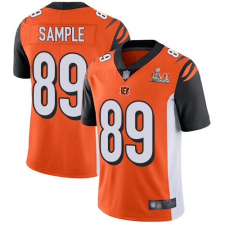 Nike Bengals #89 Drew Sample Orange Alternate Super Bowl LVI Patch Youth Stitched NFL Vapor Untouchable Limited Jersey