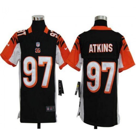 Nike Bengals #97 Geno Atkins Black Team Color Youth Stitched NFL Elite Jersey